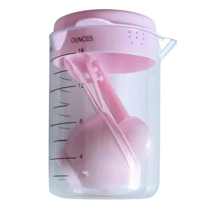 Premium 10-piece plastic measuring cups and spoons set with easy-to-read markings and durable construction.