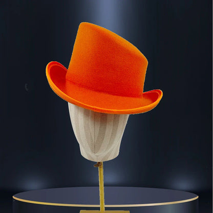 Soft, wool flat top roll brim hat in a variety of colors for men, perfect for autumn and winter wear