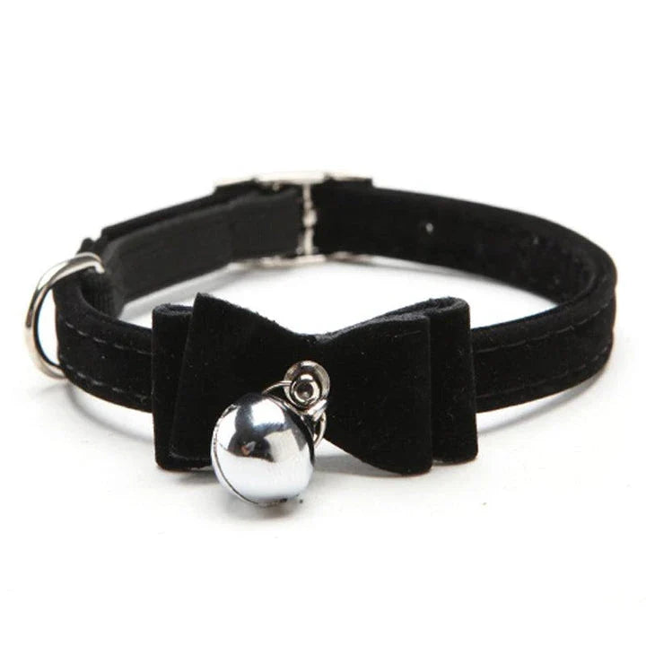 Elastic Cat Collar with Jingle Bell - Soft, Adjustable Velvet Accessory for Cats