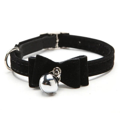 Elastic Cat Collar with Jingle Bell - Soft, Adjustable Velvet Accessory for Cats