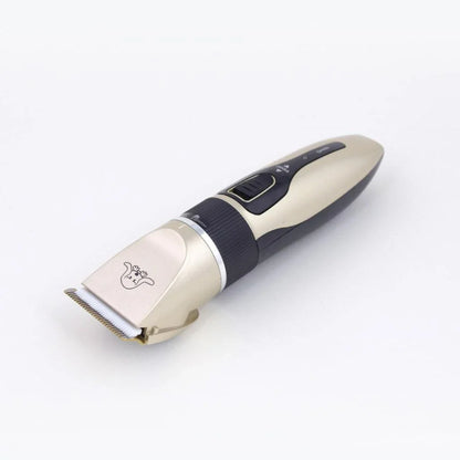 Professional pet grooming tool with adjustable blade lengths, low-vibration motor, and attachable guides for salon-quality haircuts at home