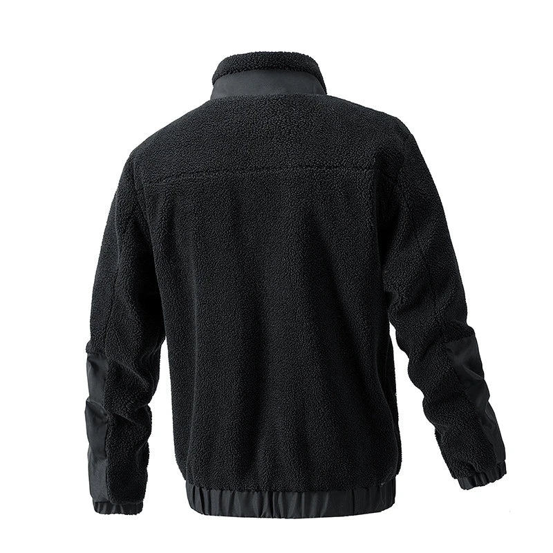 A cozy and stylish men's fleece jacket with a standing collar and convenient side pockets, available in a range of classic colors.