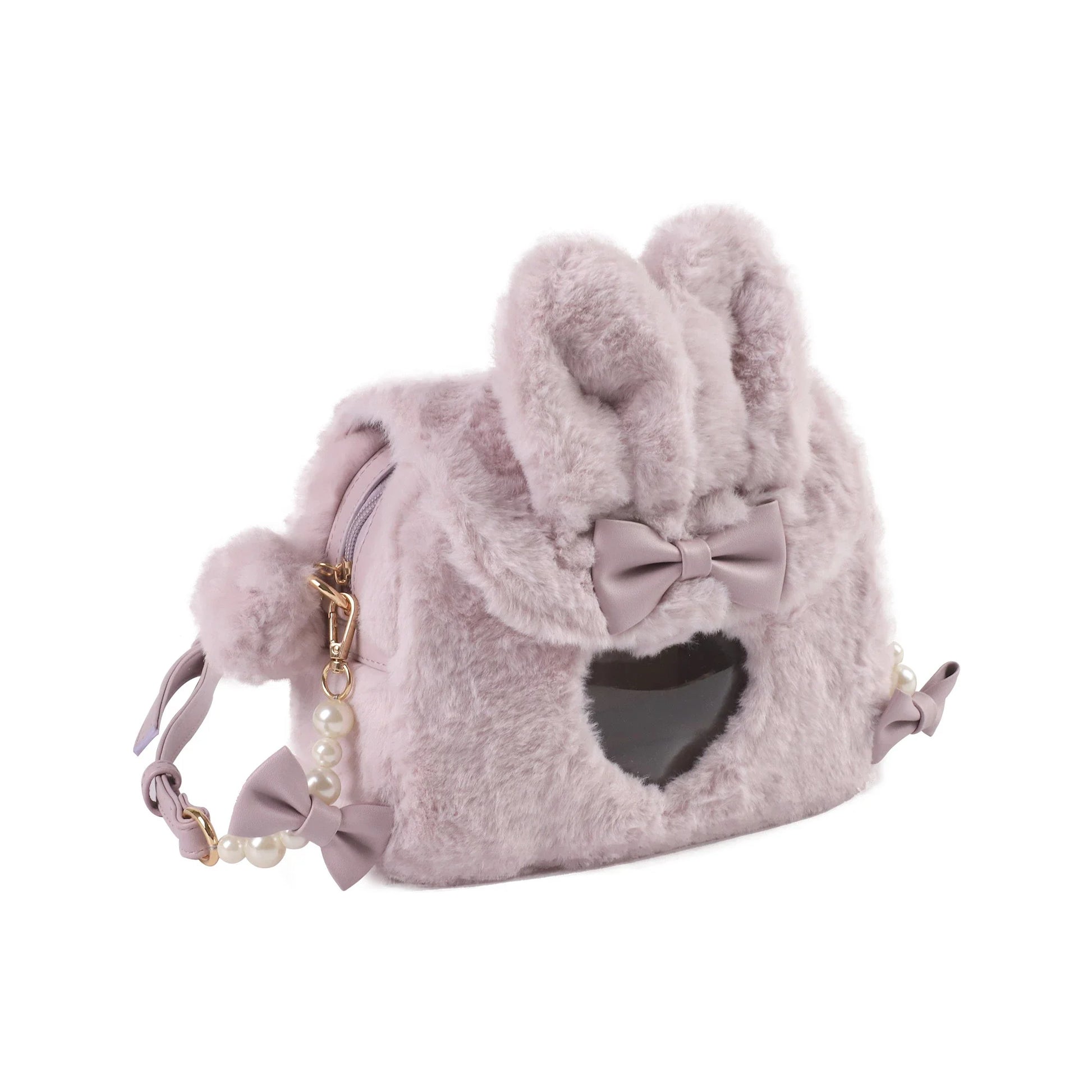 A stylish pearl-embellished messenger bag made of durable PU leather, featuring a sleek horizontal square shape and convenient zipper pocket for everyday use.