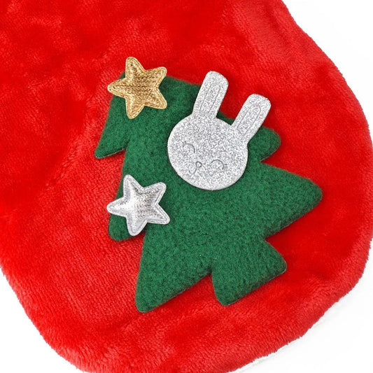 A cozy, red flannel dog jacket with a festive Christmas design, perfect for keeping your pup warm and stylish during the holiday season.