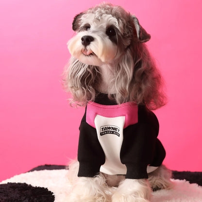 Cozy dog pullover sweater in pink color with zipper closure, made of soft cotton material for pet comfort and style
