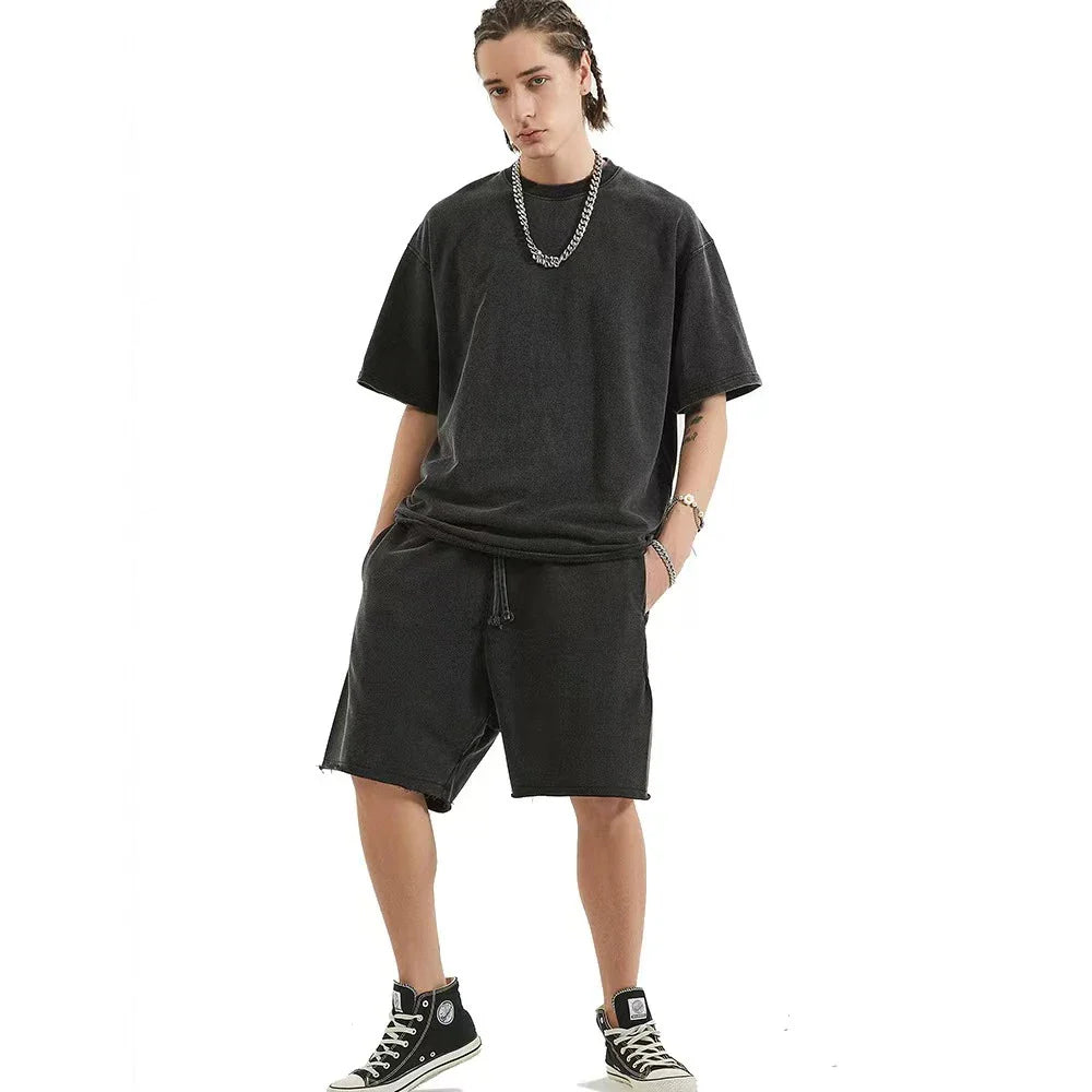 Premium cotton casual shorts for men in a relaxed, retro-inspired style