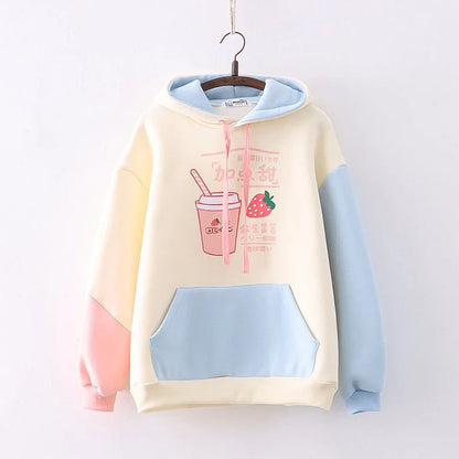 Cozy and stylish hooded sweater for trendy students, featuring plush velvet trim and oversized, slouchy fit for maximum comfort and warmth