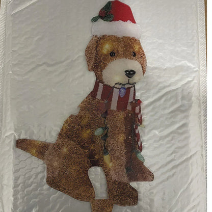 Festive outdoor dog-themed lighting decoration made of acrylic with LED lights for holiday decor