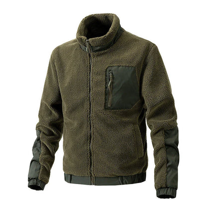 A cozy and stylish men's fleece jacket with a standing collar and convenient side pockets, available in a range of classic colors.