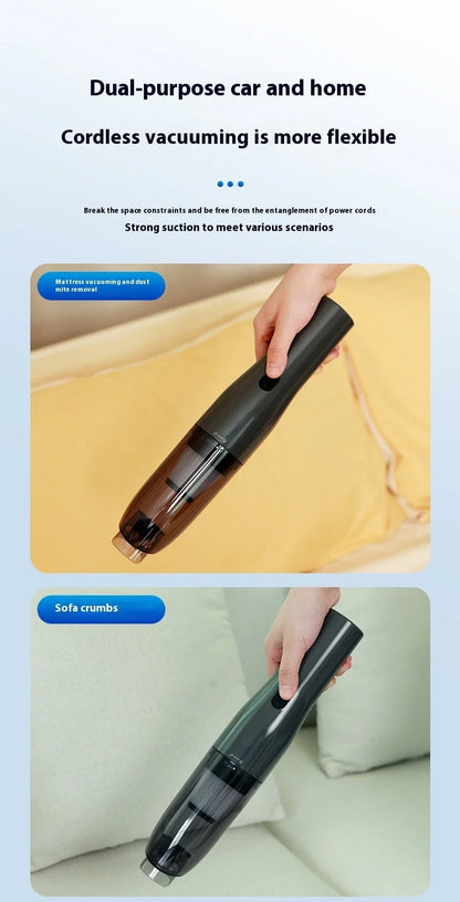 Cordless vacuum cleaner with wireless charging capabilities, powerful suction, and versatile blower function for cleaning home and car
