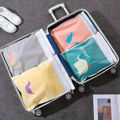 Cartoon Cute Large Capacity Waterproof Drawstring Storage Bag in Yellow Color