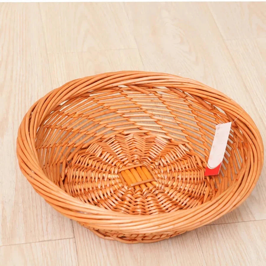 Elegant eco-friendly wicker bamboo storage basket in various sizes, perfect for organizing kitchen, bathroom, and living spaces
