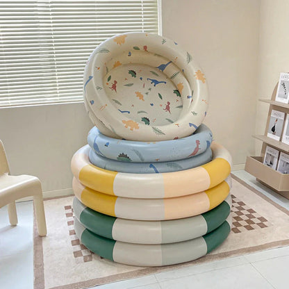 Inflatable Dinosaur-Themed Baby Pool for Backyard Fun - Durable, Puncture-Resistant, and Perfect for Outdoor Play