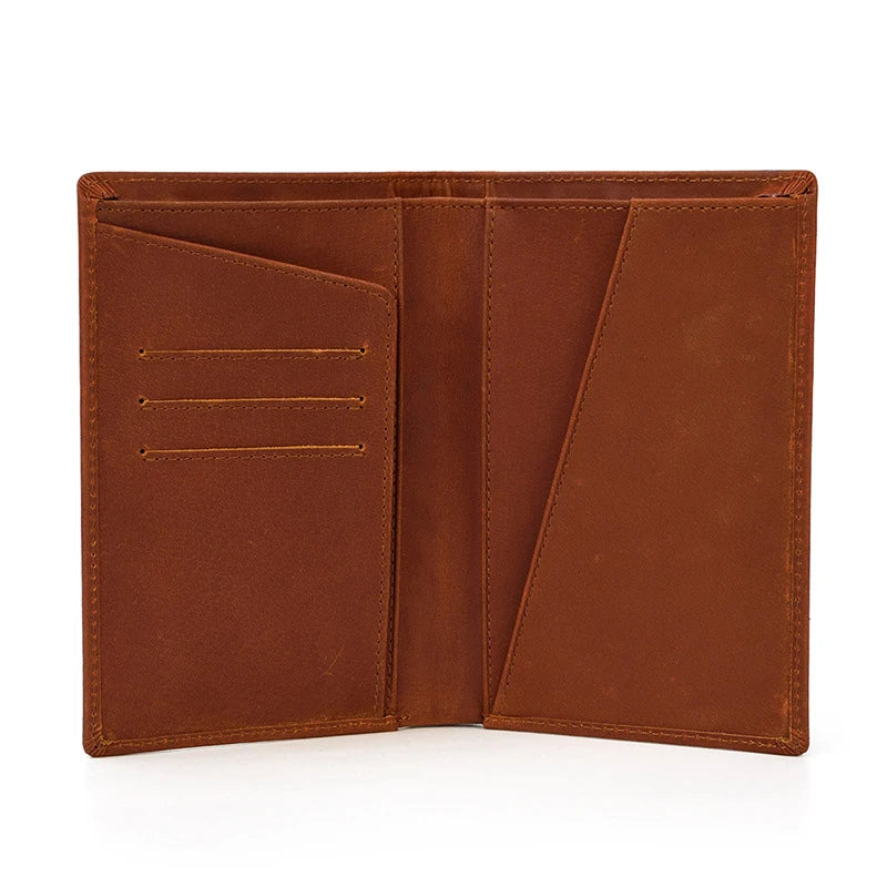 Premium Leather Passport Wallet with Multiple Compartments and Slots for Secure Organization