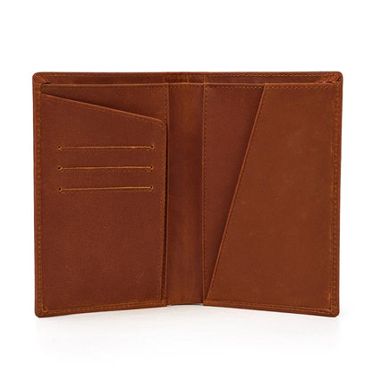 Premium Leather Passport Wallet with Multiple Compartments and Slots for Secure Organization