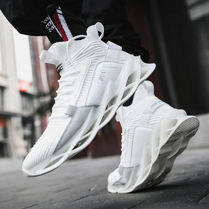 Breathable, lightweight casual sneakers with a blade-style sole in various color options