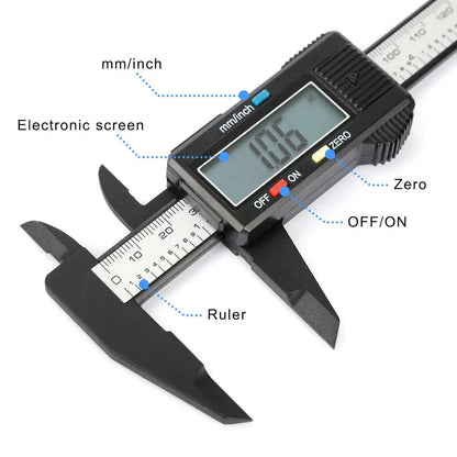 Digital Vernier Caliper with Precise Measurements and Large LCD Display for Professional and DIY Use