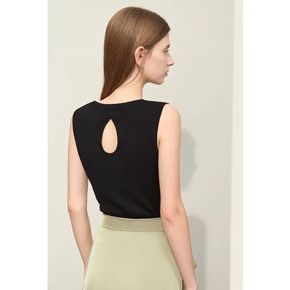 Elegant summer silk camisole with fashionable cutout design for modern women