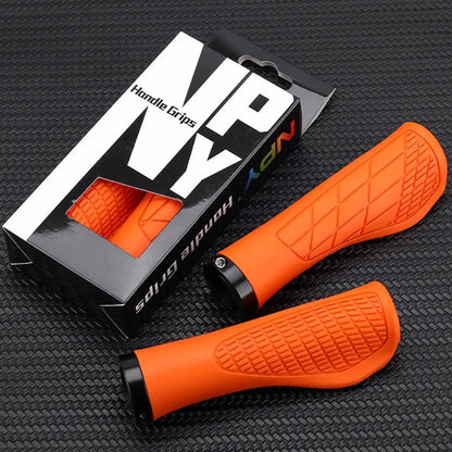 Durable and comfortable lock-on mountain bike grips in various vibrant colors for all-terrain riding