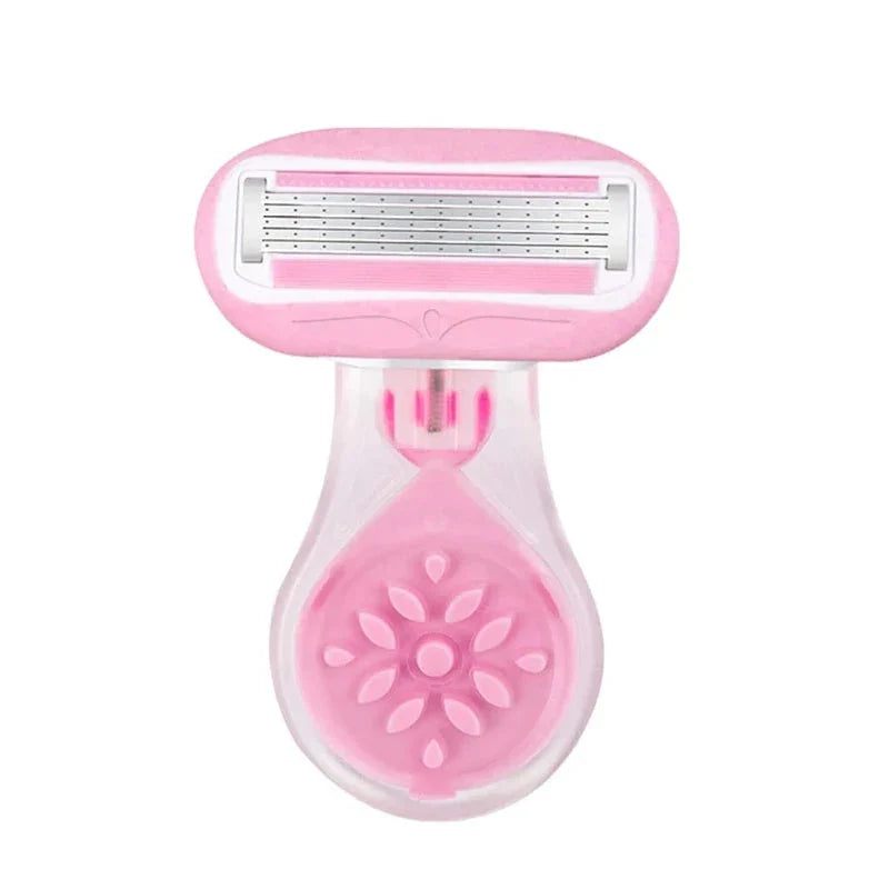 Compact women's facial hair remover razor with aloe vera strip for smooth, irritation-free shaving