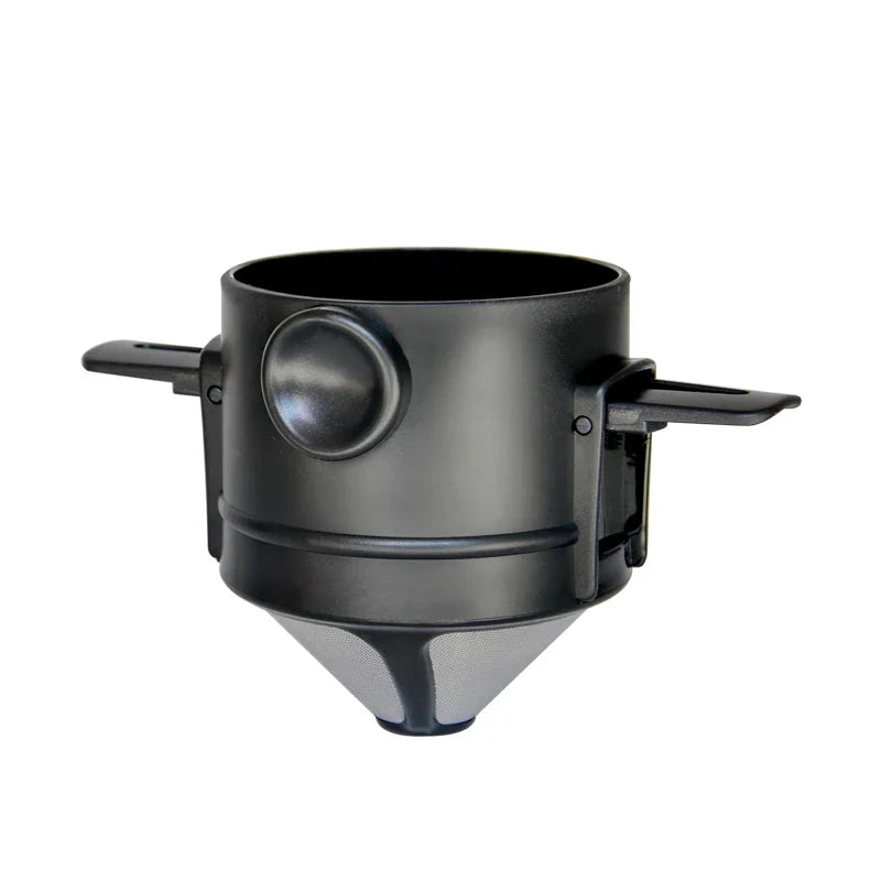 Compact, portable hand drip coffee filter cup for brewing premium coffee on the go