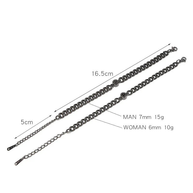 Multilingual 'I Love You' Cuban Hand Bracelet in various metallic finishes