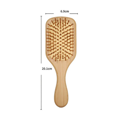 Bamboo Air Cushion Massage Comb with air cushion design for gentle, knot-free hair brushing
