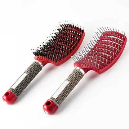 Curved Bristle Massage Comb for Detangling, Scalp Stimulation, and Healthy Hair Growth