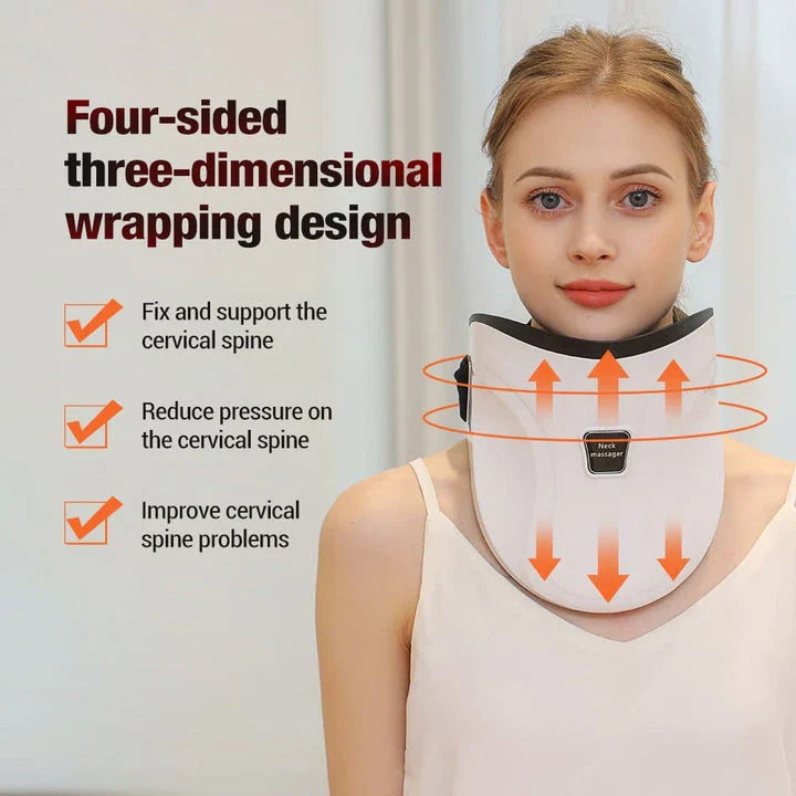 Electric air pressure neck massager with 3D wrapping design, air pressure massage, and constant temperature hot compress