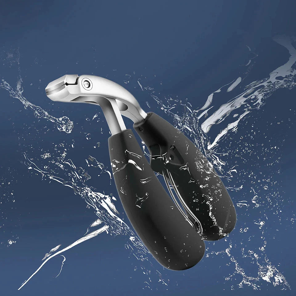 Heavy-Duty Curved Nail Clippers for Thick Toenails and Elderly Care with Stainless Steel Construction and Anti-Splash Storage