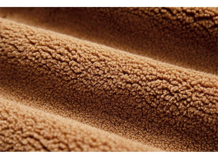 Cozy lambswool fleece-lined suede jacket in classic black and brown colors