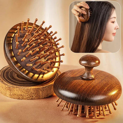 Aromatherapy Scalp Massager: Sandalwood Hair Comb with Air Cushion Technology for Gentle Scalp Stimulation and Healthy Hair Growth