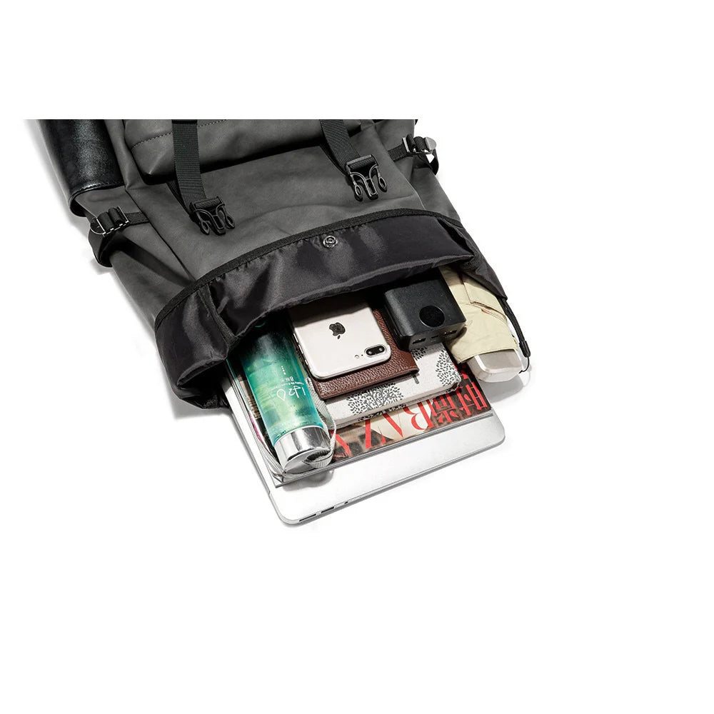 A large, high-quality PU leather backpack with a sleek, modern design and ample storage capacity