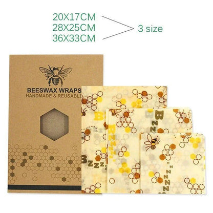 Reusable beeswax food wrap film in a variety of floral patterns, including yellow, green, beige, and white