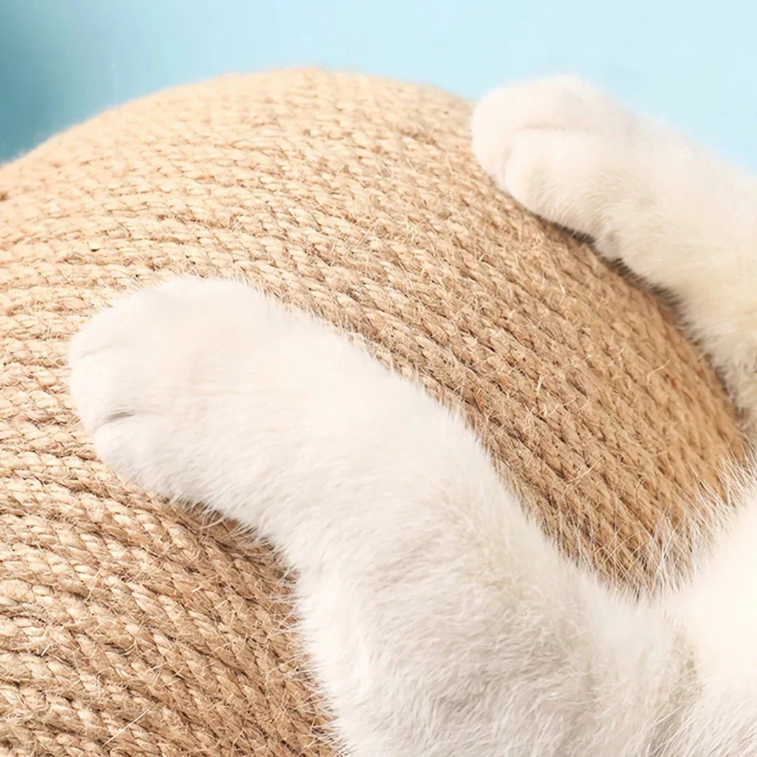 Premium sisal cat scratching ball toy with durable construction and modern design to protect furniture and entertain feline companions