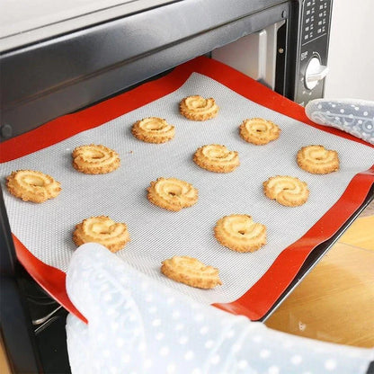 Premium silicone non-stick baking mat that resists high temperatures up to 500°F for easy, mess-free cooking and baking