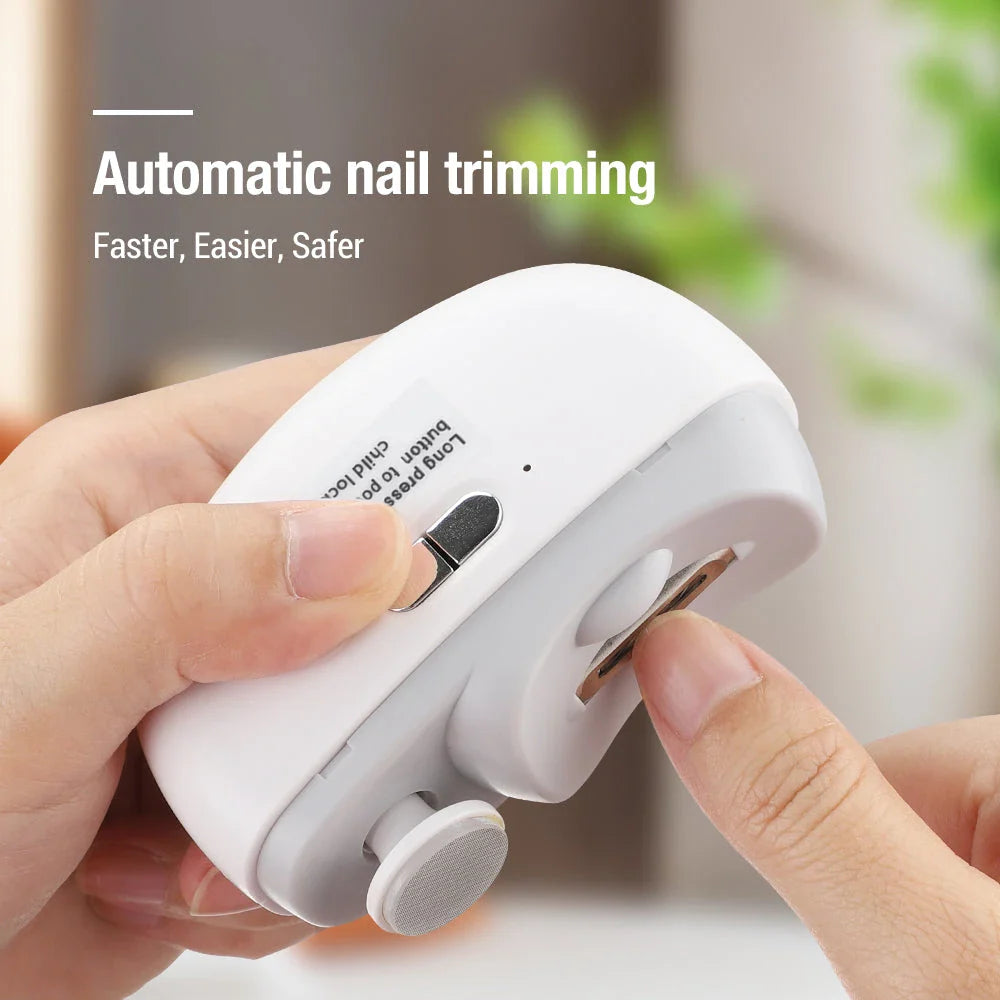 Trendha Cordless Electric Nail Clipper with LED Light for Precise Trimming and Polishing