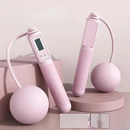 Trendha Cordless Jump Rope with Smart Fitness Tracking - Workout Companion with Digital Counter, Adjustable Intensity, and Quiet Design