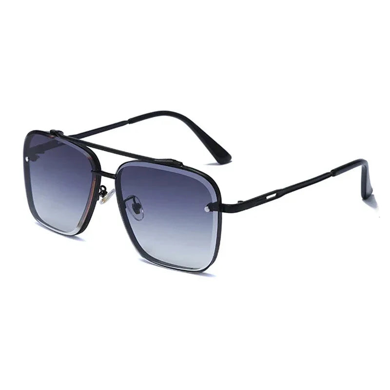Classic Vintage Square Sunglasses with Durable Alloy Frame and UV400 Polycarbonate Lenses