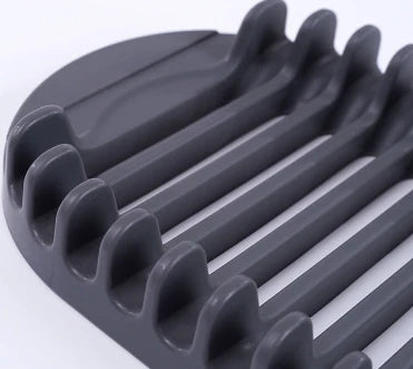 Durable dish drying rack with hanging storage hooks for organizing kitchen tools and utensils