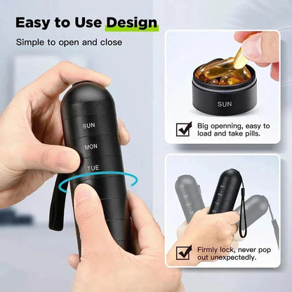 Premium Portable Metal Pill Organizer with Waterproof Design for Secure Medication Storage and Organization