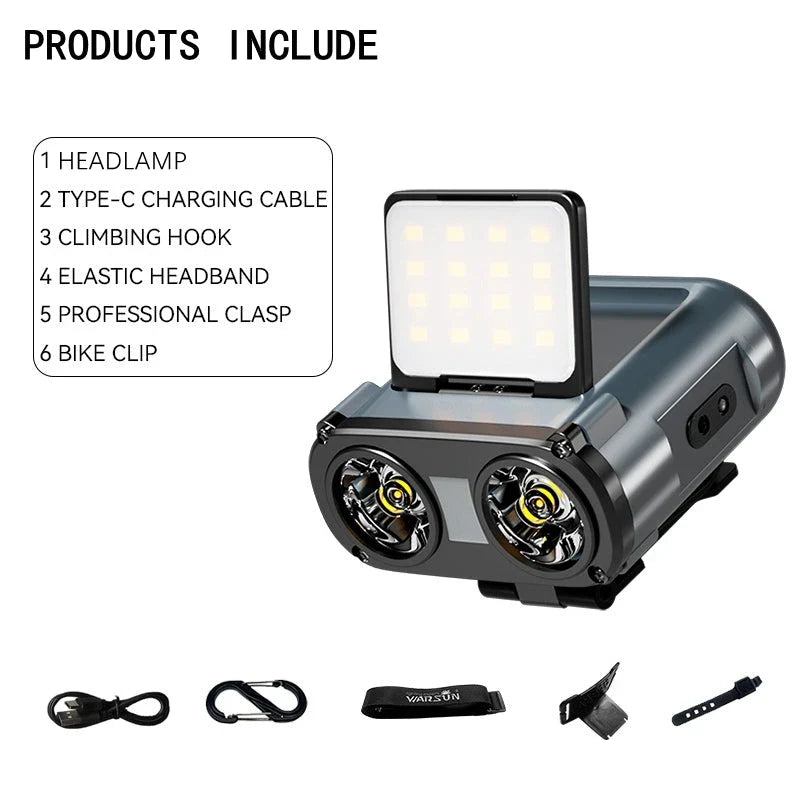 Powerful Rechargeable LED Headlamp with 500 lumens of brightness, long-lasting battery, and water-resistant design for outdoor activities