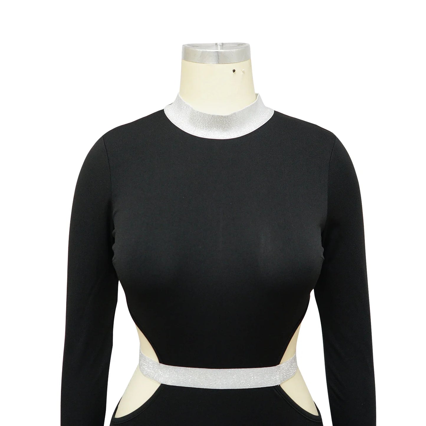 Stylish and flattering waist-accentuating split dress in solid colors, made from premium polyester fabric for comfort and versatility.