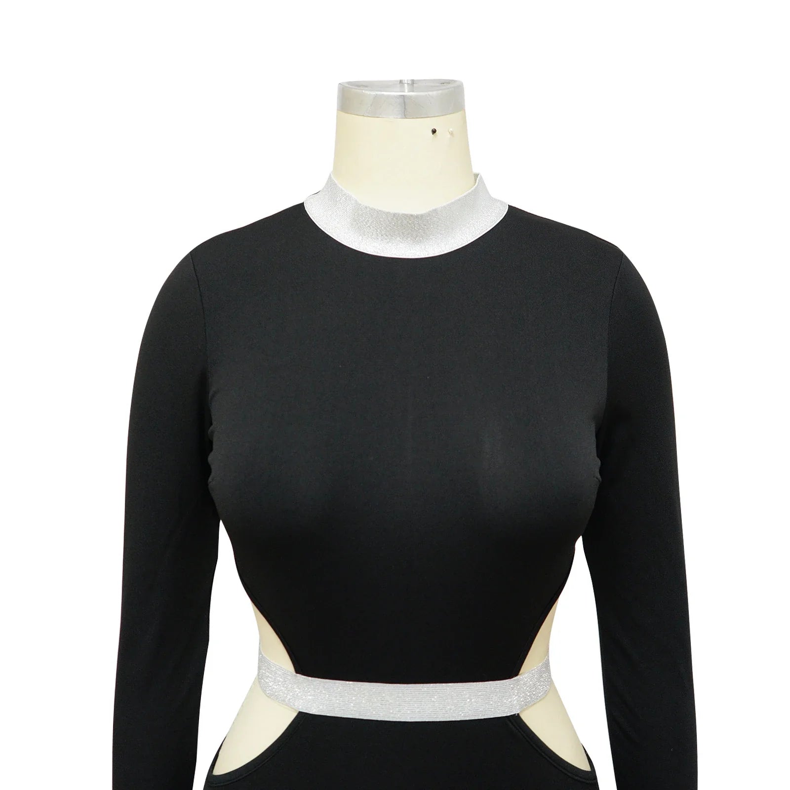 Stylish and flattering waist-accentuating split dress in solid colors, made from premium polyester fabric for comfort and versatility.