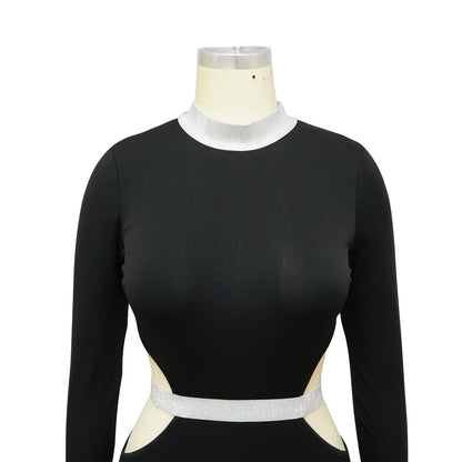 Stylish and flattering waist-accentuating split dress in solid colors, made from premium polyester fabric for comfort and versatility.