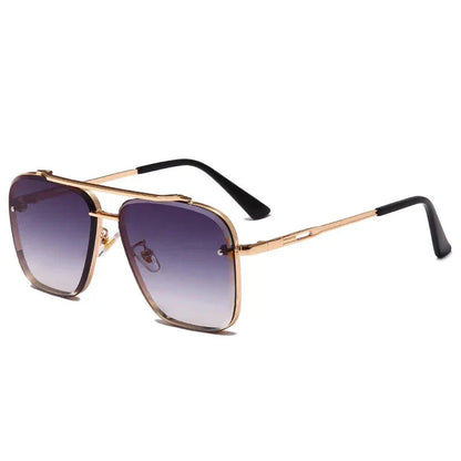 Classic Vintage Square Sunglasses with Durable Alloy Frame and UV400 Polycarbonate Lenses