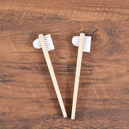 Premium Bamboo Denture Cleaning Brush with advanced DuPont bristles for effective plaque removal and a sparkling clean denture