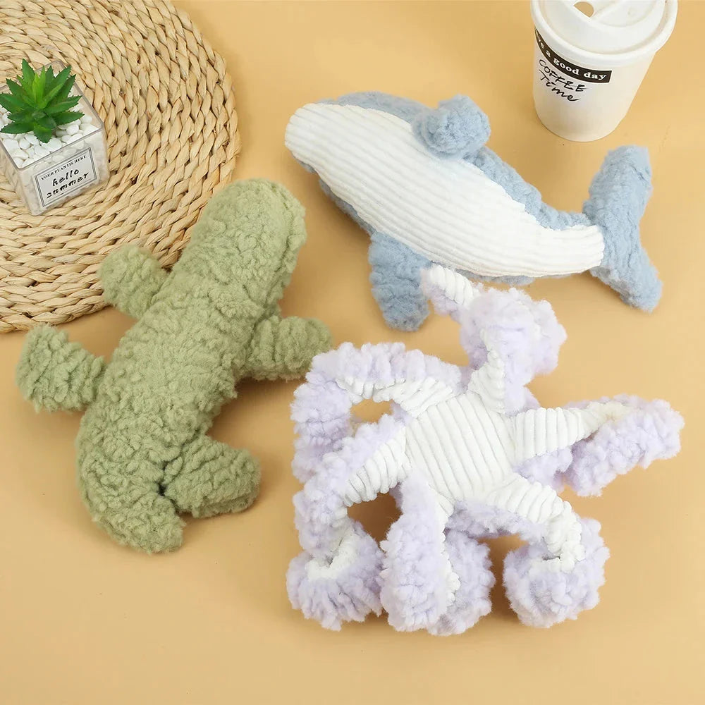 Plush Squeaky Dog Toy in Crocodile, Giraffe, and Elephant Shapes - Durable, Engaging, and Perfect for All Sizes of Dogs