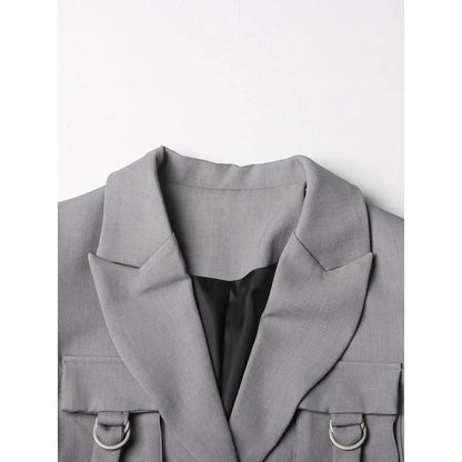 Stylish patchwork windbreaker trench coat with notched collar, button detailing, and flattering wide-waisted cut
