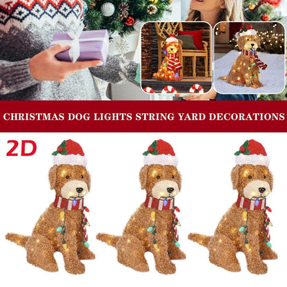 Festive outdoor dog-themed lighting decoration made of acrylic with LED lights for holiday decor